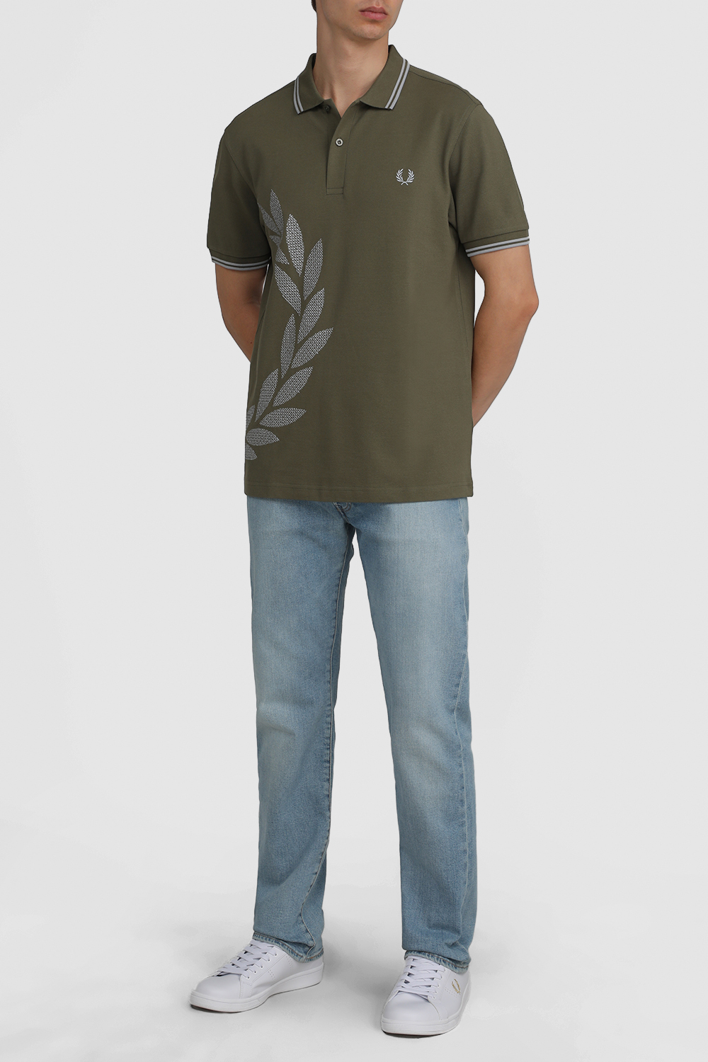 חולצת פולו עם רקמת איקס